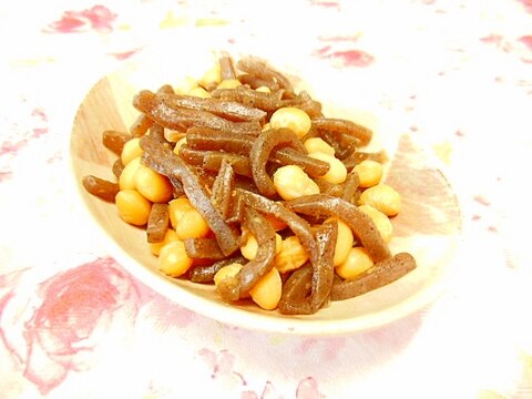 ❤大豆と突きこんにゃくの甘辛煮❤